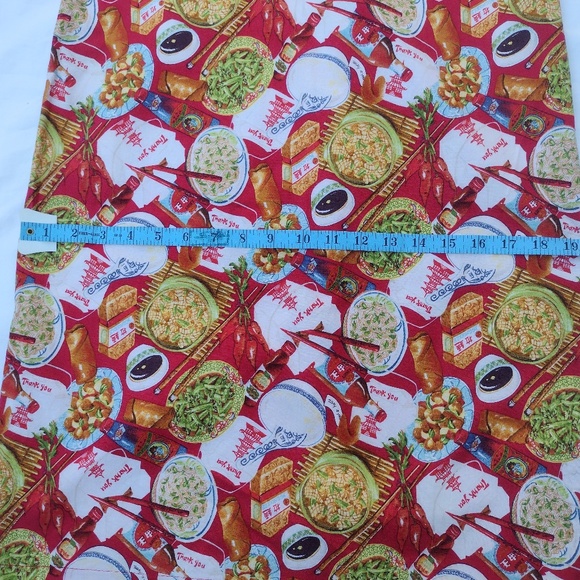 Retro Style Chinese Thank U / Take Out Red Cotton Pencil Style Skirt / Size M - Picture 5 of 6